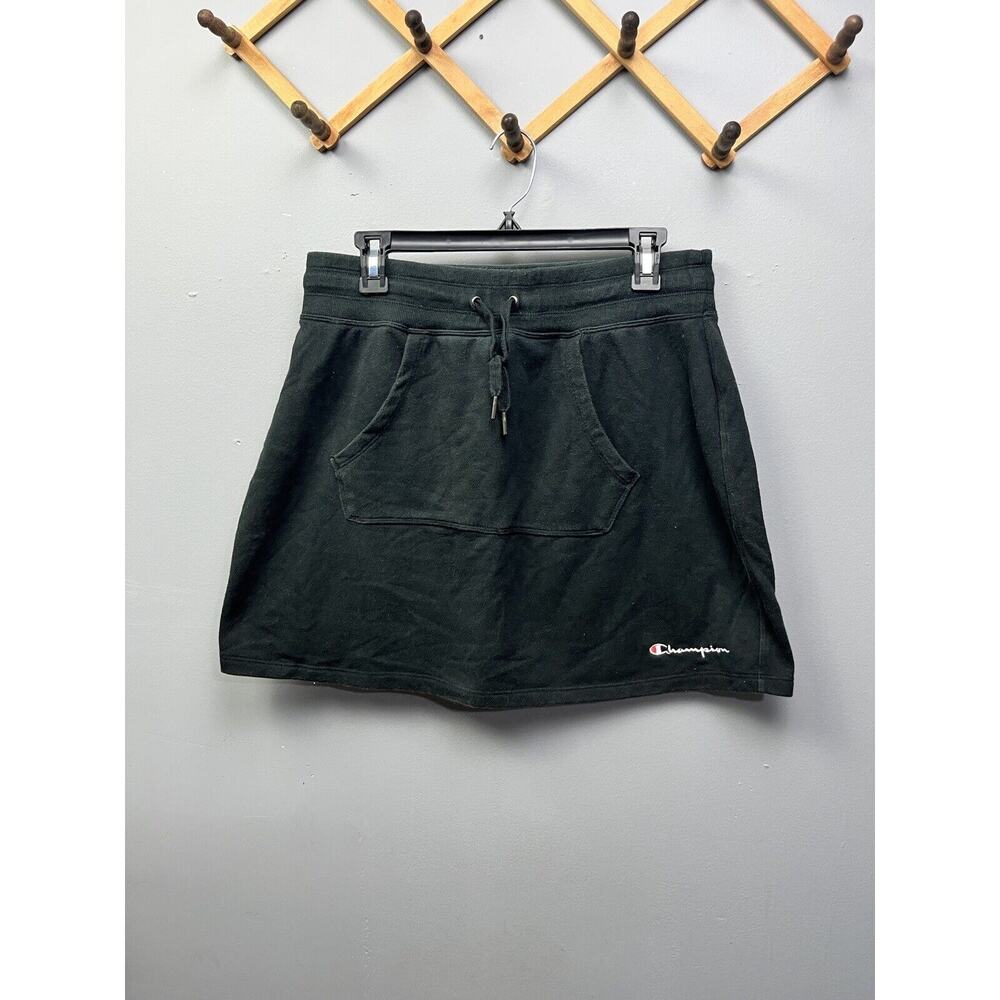Champion Skirt Womens XL Black Elastic Waist Drawstring Pockets Comfort